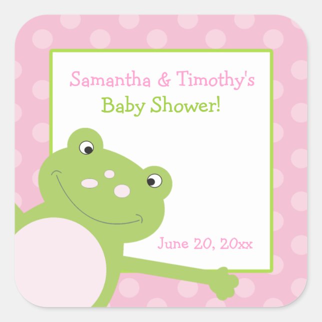 Leap Frog Square Favor Stickers (6 Large) (Front)