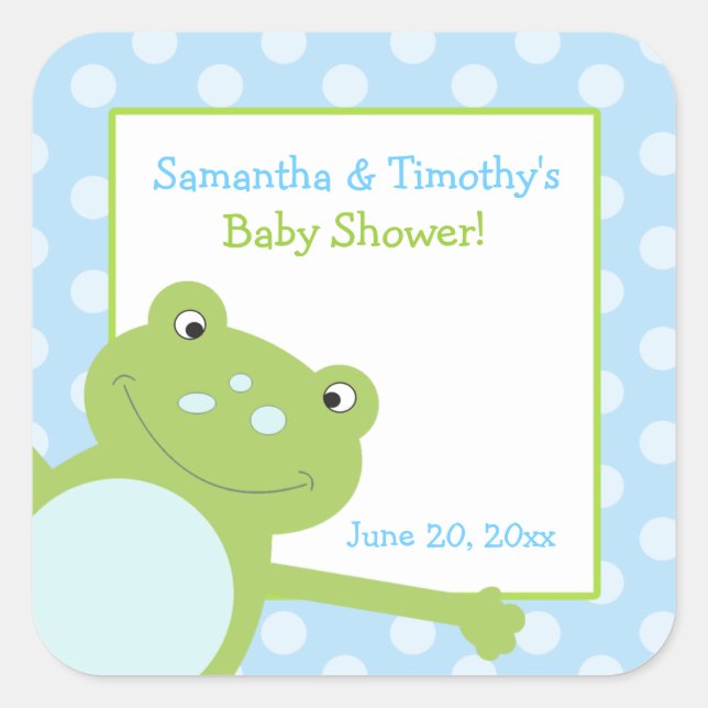 Leap Frog Square Favor Stickers (6 Large) (Front)