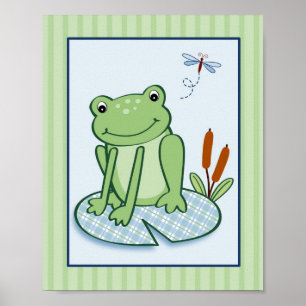 Leap Frog Turtle Nursery Wall Art Print