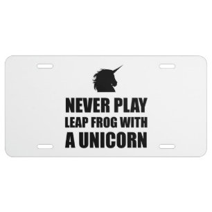 Leap Frog With Unicorn Fan License Plate