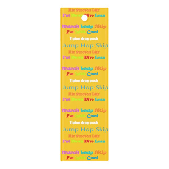 Leap Hop Skip Lean Text design mixed colors   Ruler (Vertical)