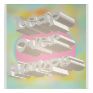 Leap Over Humps art design misty pastels and white
