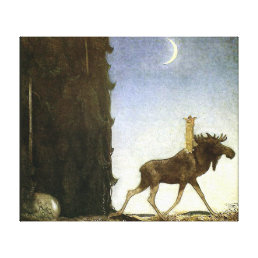 Leap the Elk and Princess Tuvstarr by John Bauer Canvas Print
