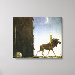 Leap the Elk and Princess Tuvstarr by John Bauer Canvas Print