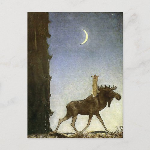 Leap the Elk Watercolor by John Bauer Postcard