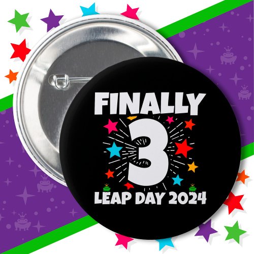 Leap Year 2024 12 Year Old 3rd Leap Day Birthday Button