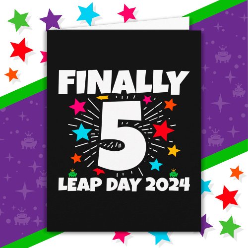 Leap Year 2024 20 Year Old 5th Leap Day Birthday Card