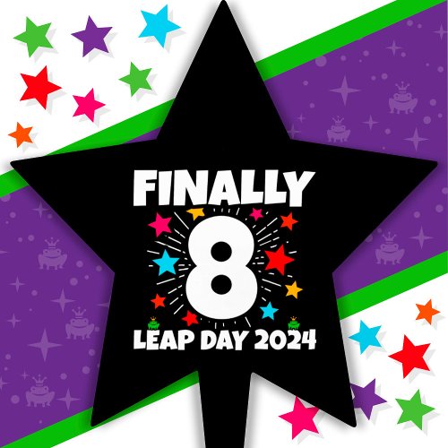 Leap Year 2024 32 Year Old 8th Leap Day Birthday Cake Topper