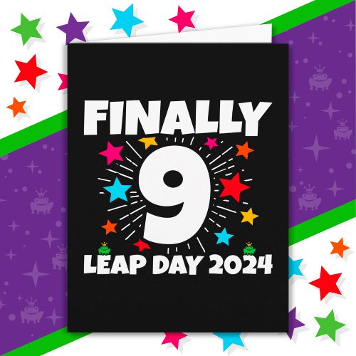 Leap Year 2024 36 Year Old 9th Leap Day Birthday Card