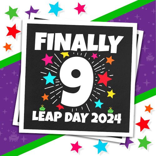 Leap Year 2024 36 Year Old 9th Leap Day Birthday Napkins