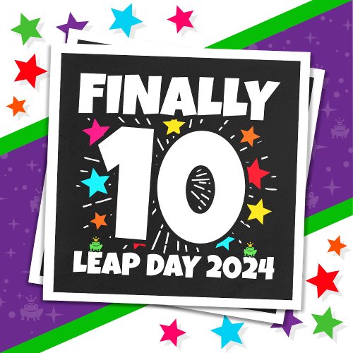 Leap Year 2024 40 Year Old 10th Leap Day Birthday Napkins