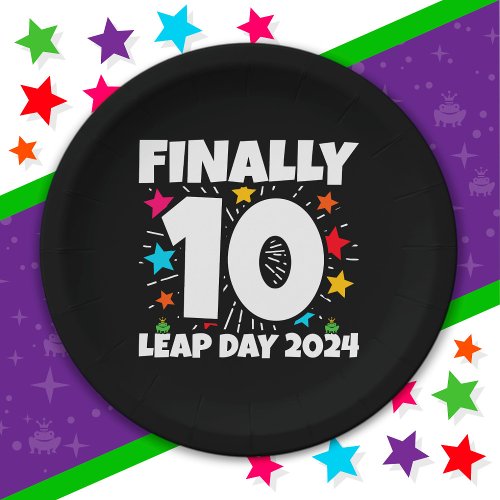 Leap Year 2024 40 Year Old 10th Leap Day Birthday Paper Plates