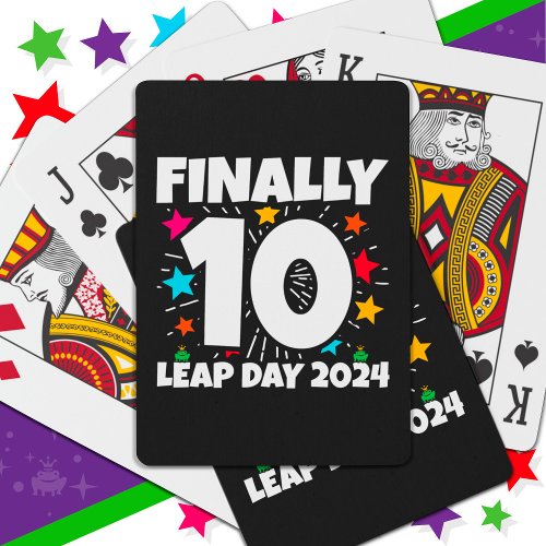 Leap Year 2024 40 Year Old 10th Leap Day Birthday Playing Cards