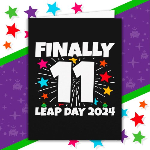 Leap Year 2024 44 Year Old 11th Leap Day Birthday Card