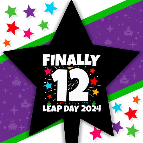 Leap Year 2024 48 Year Old 12th Leap Day Birthday Cake Topper