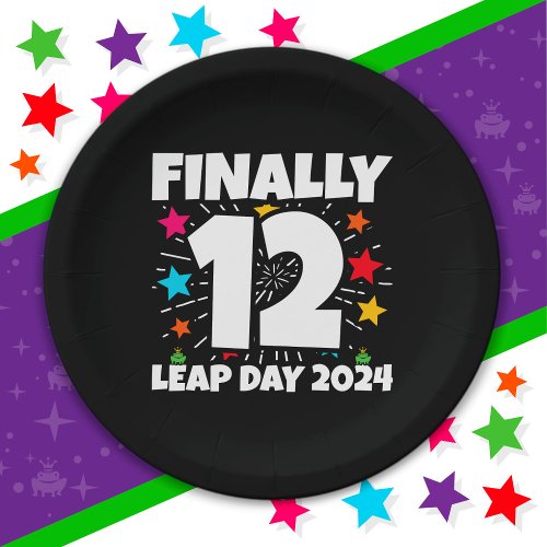 Leap Year 2024 48 Year Old 12th Leap Day Birthday Paper Plates