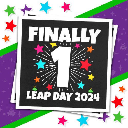Leap Year 2024 4 Year Old 1st Leap Day Birthday Napkins