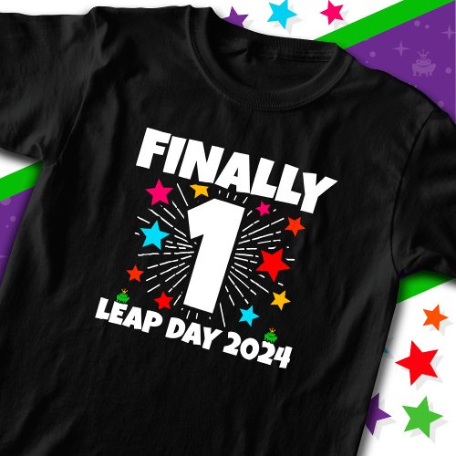Leap Year 2024 4 Year Old 1st Leap Day Birthday T_Shirt