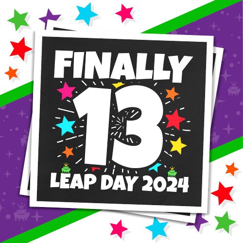 Leap Year 2024 52 Year Old 13th Leap Day Birthday Napkins