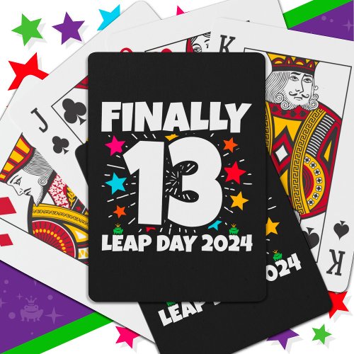 Leap Year 2024 52 Year Old 13th Leap Day Birthday Playing Cards
