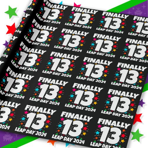 Leap Year 2024 52 Year Old 13th Leap Day Birthday Wrapping Paper
