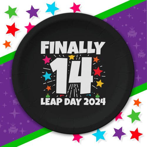 Leap Year 2024 56 Year Old 14th Leap Day Birthday Paper Plates