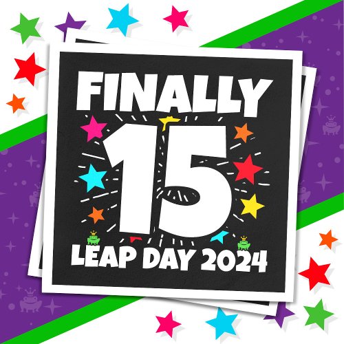 Leap Year 2024 60 Year Old 15th Leap Day Birthday Napkins