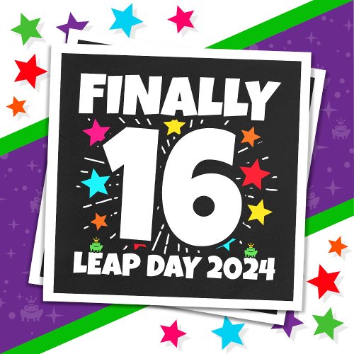 Leap Year 2024 64 Year Old 16th Leap Day Birthday Napkins