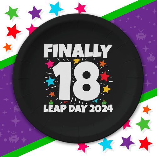 Leap Year 2024 72 Year Old 18th Leap Day Birthday Paper Plates