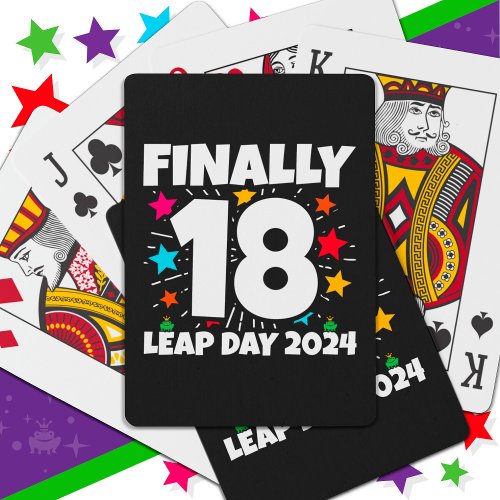 Leap Year 2024 72 Year Old 18th Leap Day Birthday Playing Cards