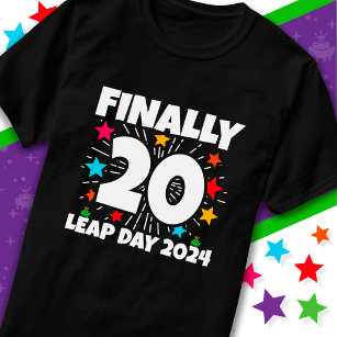Leap Year 2024 80 Year Old 20th Leap Day Birthday T-Shirt