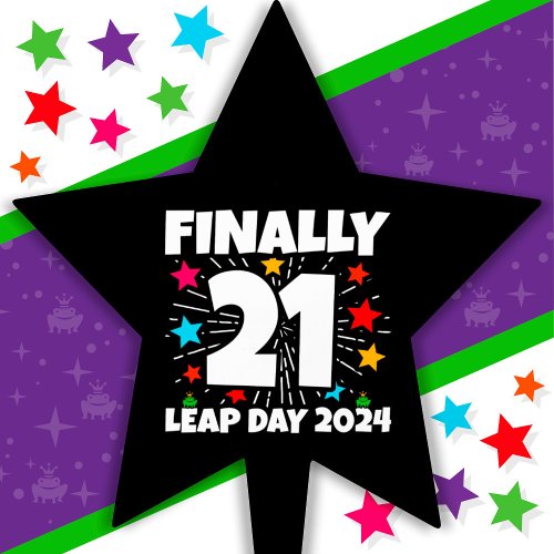 Leap Year 2024 84 Year Old 21st Leap Day Birthday Cake Topper