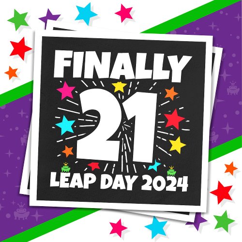 Leap Year 2024 84 Year Old 21st Leap Day Birthday Napkins