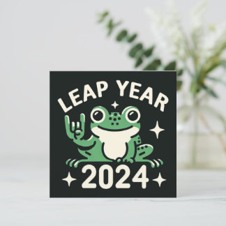 Leap Year 2024 Frog Holiday Card