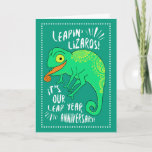 Leap Year Anniversary Leapin&#39; Lizards Card at Zazzle