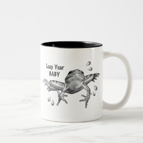 Leap Year Baby Leaping Frog in Pencil Two_Tone Coffee Mug