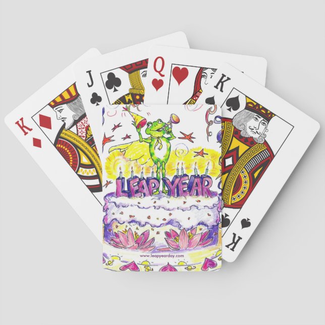 LEAP YEAR BIRTHDAY CAKE POKER CARDS (Back)