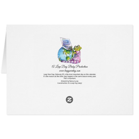 Leap Year Birthday Card (Back Horizontal)