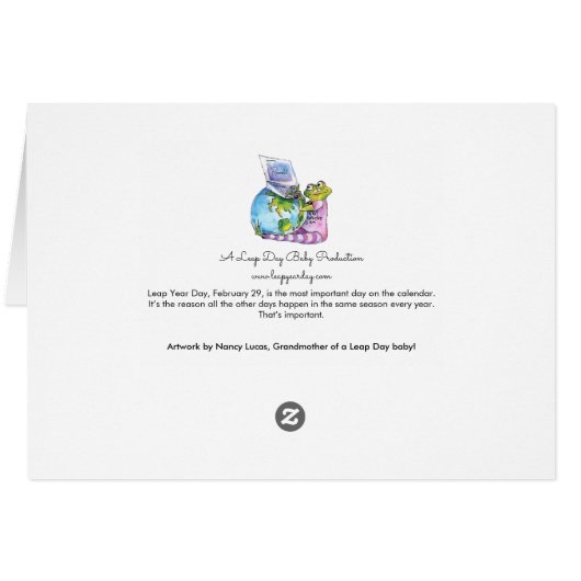 Leap Year Birthday Card (Back Horizontal)