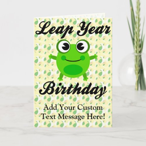 Leap Year Birthday Cute Frog Card