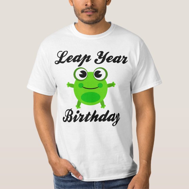 Leap Year Birthday, Cute Frog T-Shirt (Front)