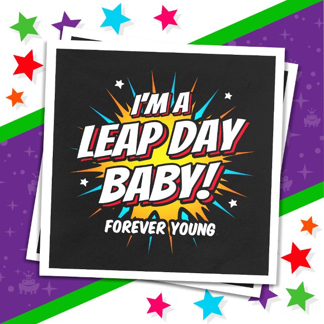 Leap Year Birthday Feb 29th Leap Day Birthday Napkins (Creator Uploaded)