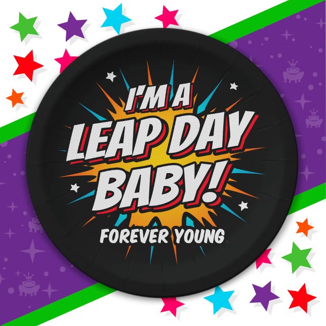 Leap Year Birthday Feb 29th Leap Day Birthday Paper Plates (Creator Uploaded)