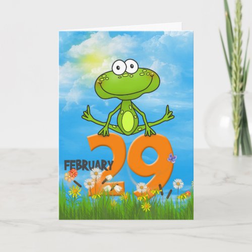 Leap Year Birthday frog Card