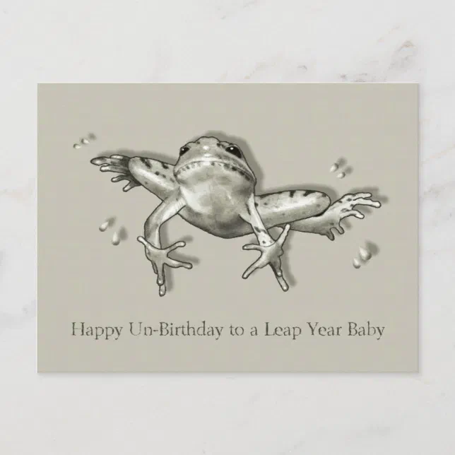 Produkty podobne do Printable Leap Year Birthday Card: Leaping Frog, Happy Un Bi