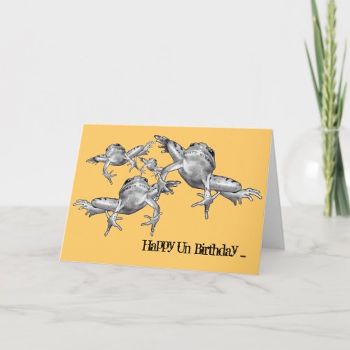 Leap Year Birthday Leaping Frogs Pencil Drawing Card