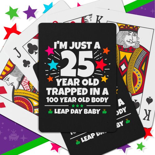 Leap Year Birthday Party 100th Birthday Leap Day Poker Cards