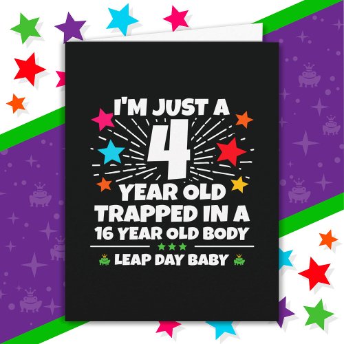Leap Year Birthday Party 16th Birthday Leap Day Card