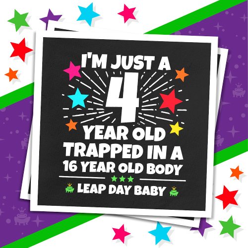 Leap Year Birthday Party 16th Birthday Leap Day Napkins