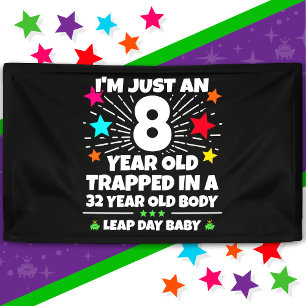 Leap Year Birthday Party 32nd Birthday Leap Day Banner